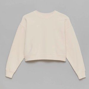 Girlfriend Collective Ecru 50/50 Cropped Sweatshirt